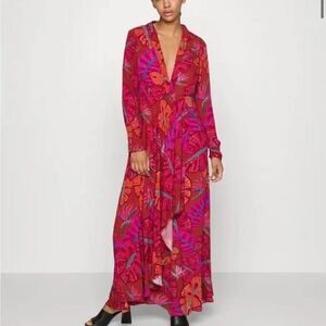 Farm Rio Delicate Leaves Maxi dress in size XS